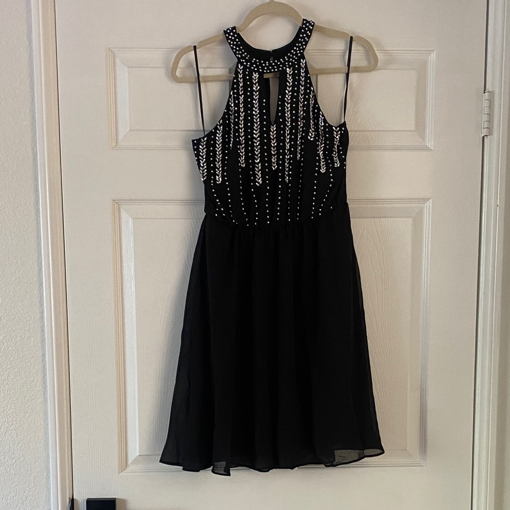 Verty Halter Dress with Silver colored embellishment